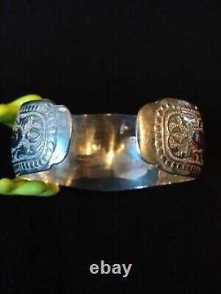 Antique Imperial Russian Silver Kubachi Niello Cuff Bracelet, Earrings & Ring