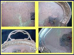 Antique Imperial Russian Silver Tray Chased P Milyukov Moscow 1893 (4851)
