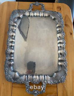 Antique Imperial Russian Silverplate Tray Fine Quality Tsarist 19th c OEHME Emme