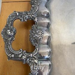 Antique Imperial Russian Silverplate Tray Fine Quality Tsarist 19th c OEHME Emme