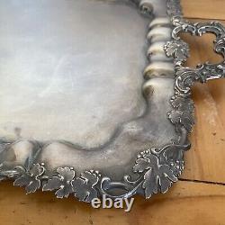 Antique Imperial Russian Silverplate Tray Fine Quality Tsarist 19th c OEHME Emme