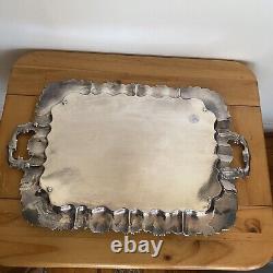 Antique Imperial Russian Silverplate Tray Fine Quality Tsarist 19th c OEHME Emme