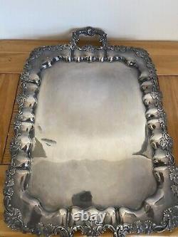 Antique Imperial Russian Silverplate Tray Fine Quality Tsarist 19th c OEHME Emme