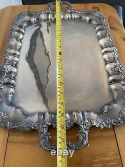 Antique Imperial Russian Silverplate Tray Fine Quality Tsarist 19th c OEHME Emme