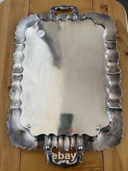 Antique Imperial Russian Silverplate Tray Fine Quality Tsarist 19th c OEHME Emme