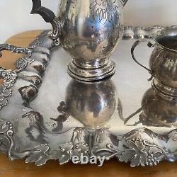 Antique Imperial Russian Silverplate Tray Fine Quality Tsarist 19th c OEHME Emme