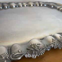 Antique Imperial Russian Silverplate Tray Fine Quality Tsarist 19th c OEHME Emme
