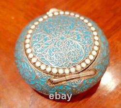 Antique Imperial Russian Snuffbox Sterling Silver 84 Enamel By Gustav Klingert