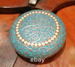 Antique Imperial Russian Snuffbox Sterling Silver 84 Enamel By Gustav Klingert