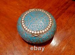 Antique Imperial Russian Snuffbox Sterling Silver 84 Enamel By Gustav Klingert