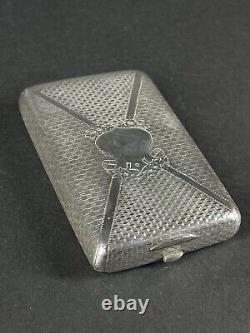 Antique Imperial Russian St Petersburg Silver Cigarette Case Engine Turned