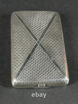 Antique Imperial Russian St Petersburg Silver Cigarette Case Engine Turned