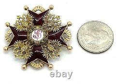 Antique Imperial Russian St. Stanislav Second Class 14k. Gold Medal Badge Order