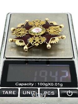 Antique Imperial Russian St. Stanislav Second Class 14k. Gold Medal Badge Order