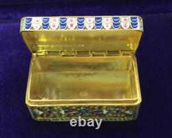 Antique Imperial Russian Sterling Silver 84 Enamel Cigarette Case 69,4gr Faberge
