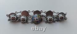Antique Imperial Russian Sterling Silver 84 Enamel Jewelry Bracelet