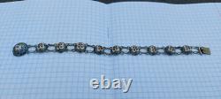 Antique Imperial Russian Sterling Silver 84 Enamel Jewelry Bracelet