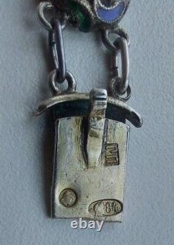 Antique Imperial Russian Sterling Silver 84 Enamel Jewelry Bracelet