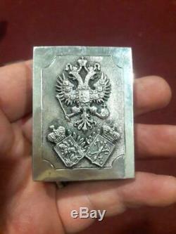 Antique Imperial Russian Sterling Silver 84 Matchstick Case Nikolay II Signed