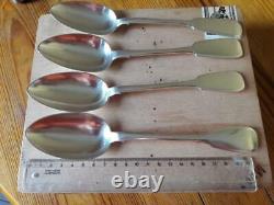 Antique Imperial Russian Sterling Silver 84 Set of 4 Spoons 256 gr