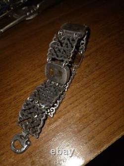 Antique Imperial Russian Sterling Silver 84 Woman's Jewelry Bracelet Tiger's eye