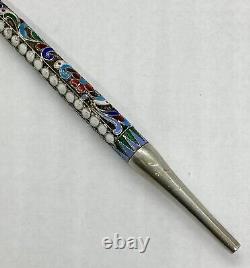 Antique Imperial Russian Sterling Silver Enamel Pen12g 6.1/4