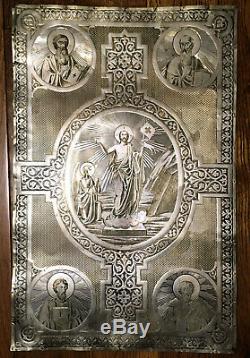 Antique Imperial Russian Sterling Silver Icon Bible Cover. Amazing And Unique