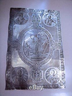 Antique Imperial Russian Sterling Silver Icon Bible Cover. Amazing And Unique