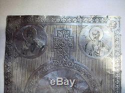 Antique Imperial Russian Sterling Silver Icon Bible Cover. Amazing And Unique