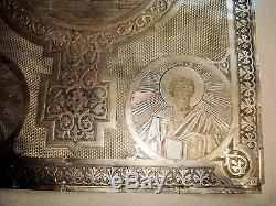 Antique Imperial Russian Sterling Silver Icon Bible Cover. Amazing And Unique