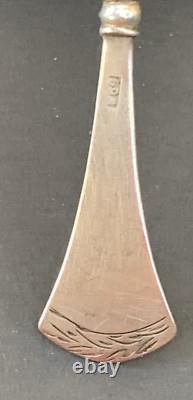 Antique Imperial Russian Sugar Spoon Sterling Silver 84 Engraved Collectables