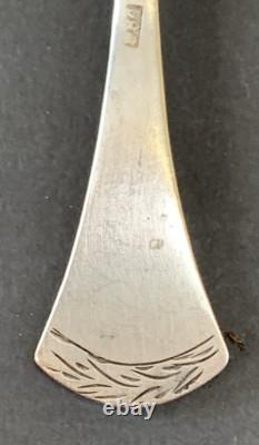 Antique Imperial Russian Sugar Spoon Sterling Silver 84 Engraved Collectables
