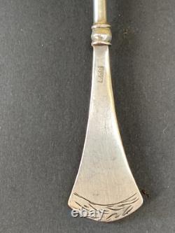 Antique Imperial Russian Sugar Spoon Sterling Silver 84 Engraved Collectables