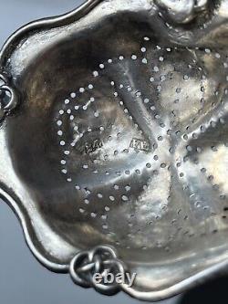 Antique Imperial Russian Tea Strainer Sterling Silver 84. With the initials 1842