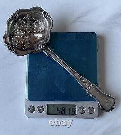 Antique Imperial Russian Tea Strainer Sterling Silver 84. With the initials 1842