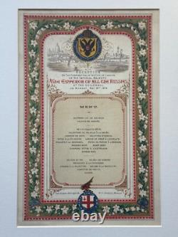 Antique Imperial Russian Tsar Alexander Romanov Grand Duchess Maria Wedding Menu