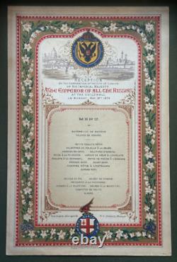 Antique Imperial Russian Tsar Alexander Romanov Grand Duchess Maria Wedding Menu