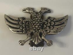 Antique Imperial Russian Two Headed Eagle Brooch Pin withClip Earrings 800 Silver