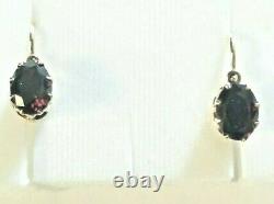 Antique Imperial Russian earrings, Gold 56, Garnets