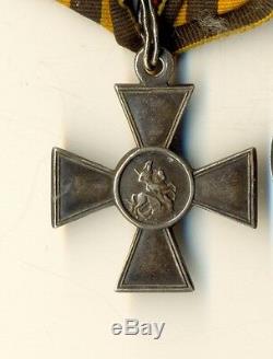 Antique Imperial Russian order St George Silver Cross and 2 Medals Orig (2284)