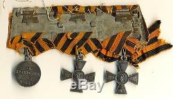 Antique Imperial Russian order St George Silver Crosses and 1 Medal (1195)