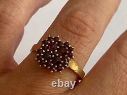 Antique Imperial Solid Silver 84 Gilded BC Author`s work Garnet Ring
