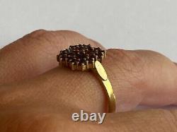 Antique Imperial Solid Silver 84 Gilded BC Author`s work Garnet Ring