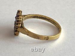 Antique Imperial Solid Silver 84 Gilded BC Author`s work Garnet Ring