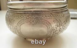 Antique Imperial Sterling Silver 84 Sugar Russian Bowl Candy Mark Handle Basket