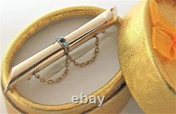 Antique Imperial Tsarist Russian ROSE Gold 56 14K Brooch Turquoise Topaz Jewelry