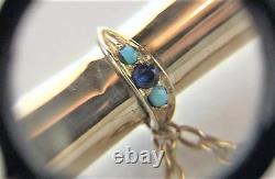 Antique Imperial Tsarist Russian ROSE Gold 56 14K Brooch Turquoise Topaz Jewelry