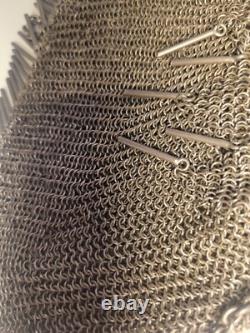 Antique Impetial Russian silver mesh handbag with chain 298g