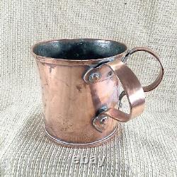 Antique Jewish Washing Cup Imperial Russian Copper Judaica 19th Century RARE