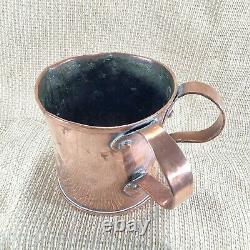 Antique Jewish Washing Cup Imperial Russian Copper Judaica 19th Century RARE